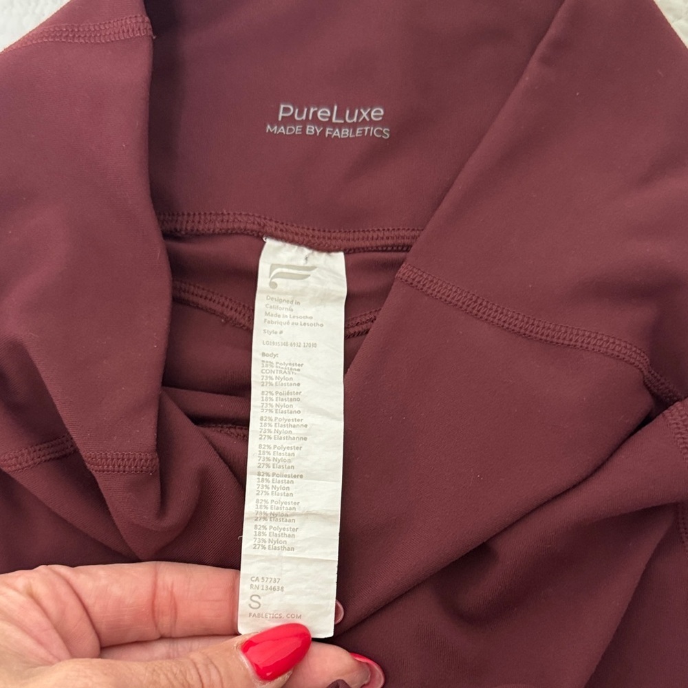 Fabletics Deep Red Leggings - Picture 2 of 4